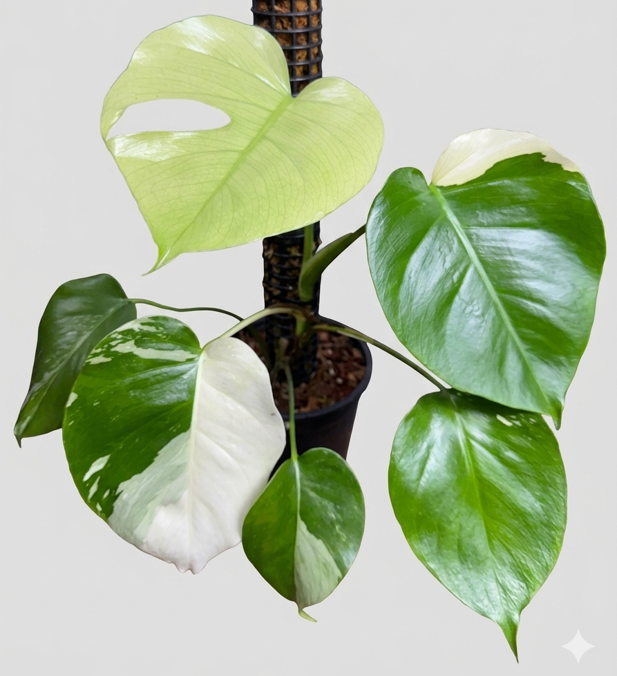 モンステラ　セブブルー　ミント　鉢モスポール付き